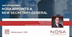 Stéphane GALOPIN is appointed Secretary-General of Nuclear Quality Standard Association | NQSA.